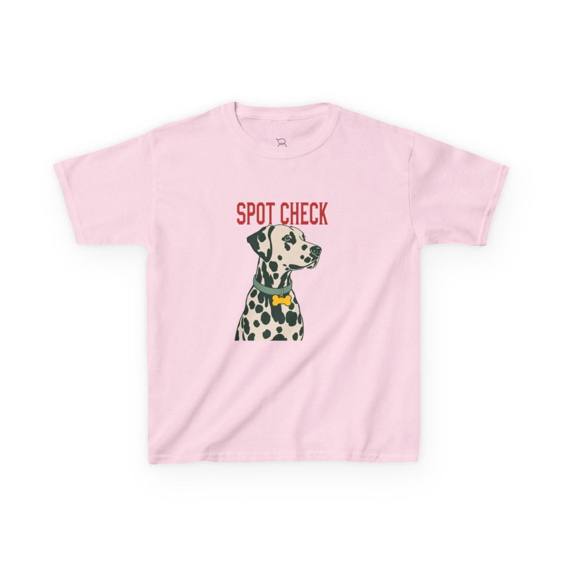 Light Pink — Front | Dalmatian Spot Check Kids Tee