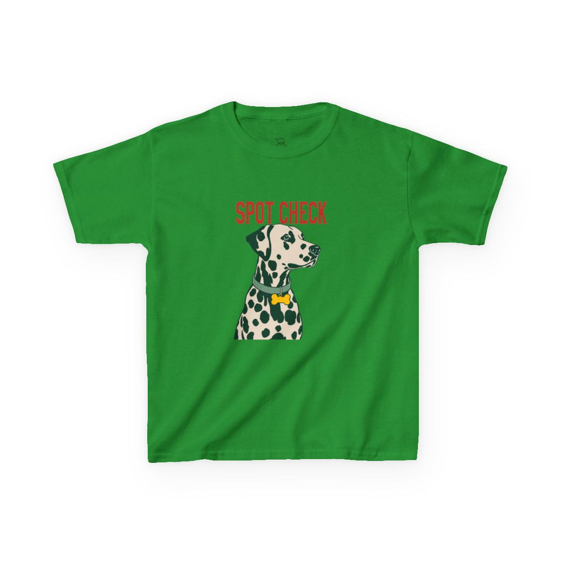 Irish Green — Front | Dalmatian Spot Check Kids Tee