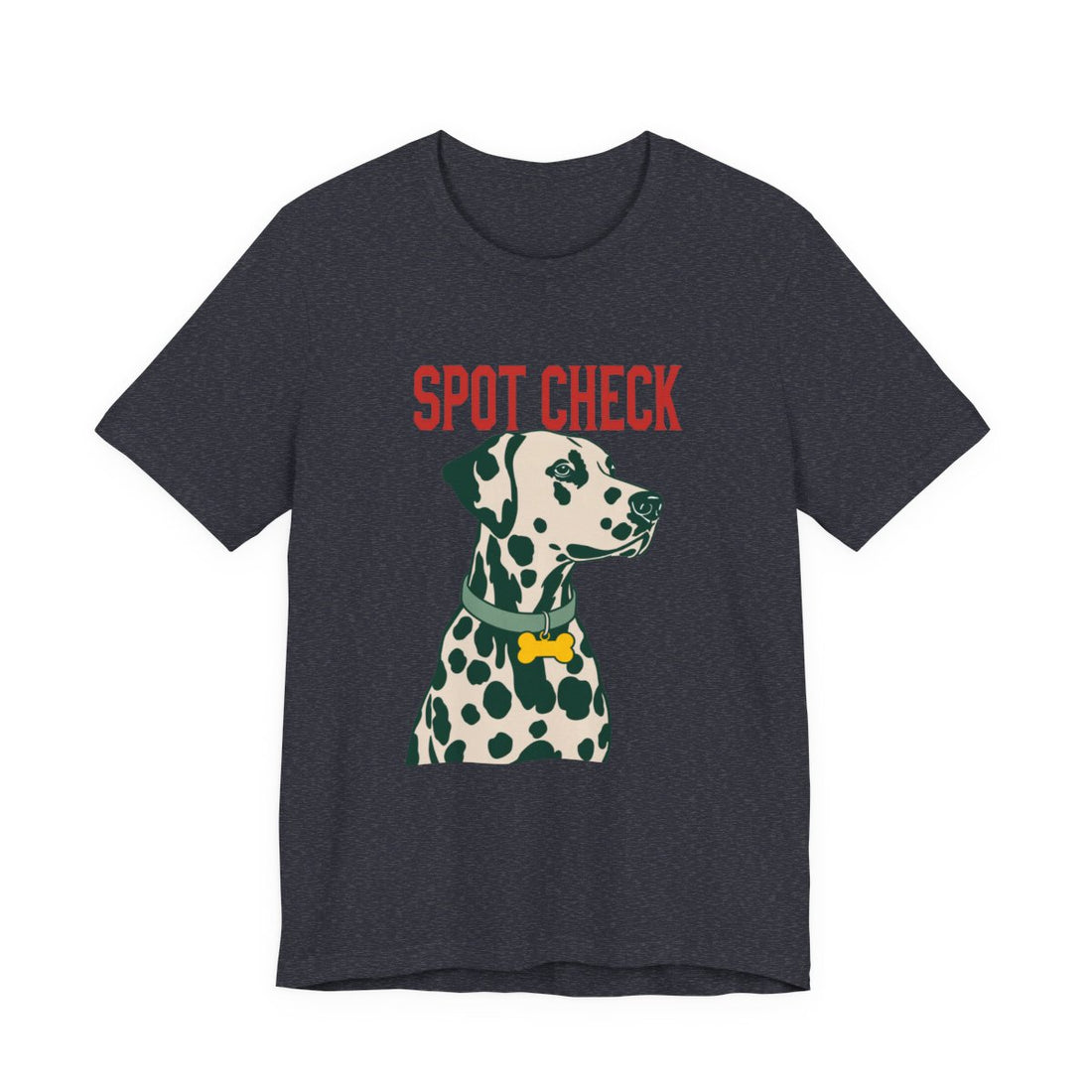 Heather Navy — Front | Dalmatian Spot Check Men's Tee