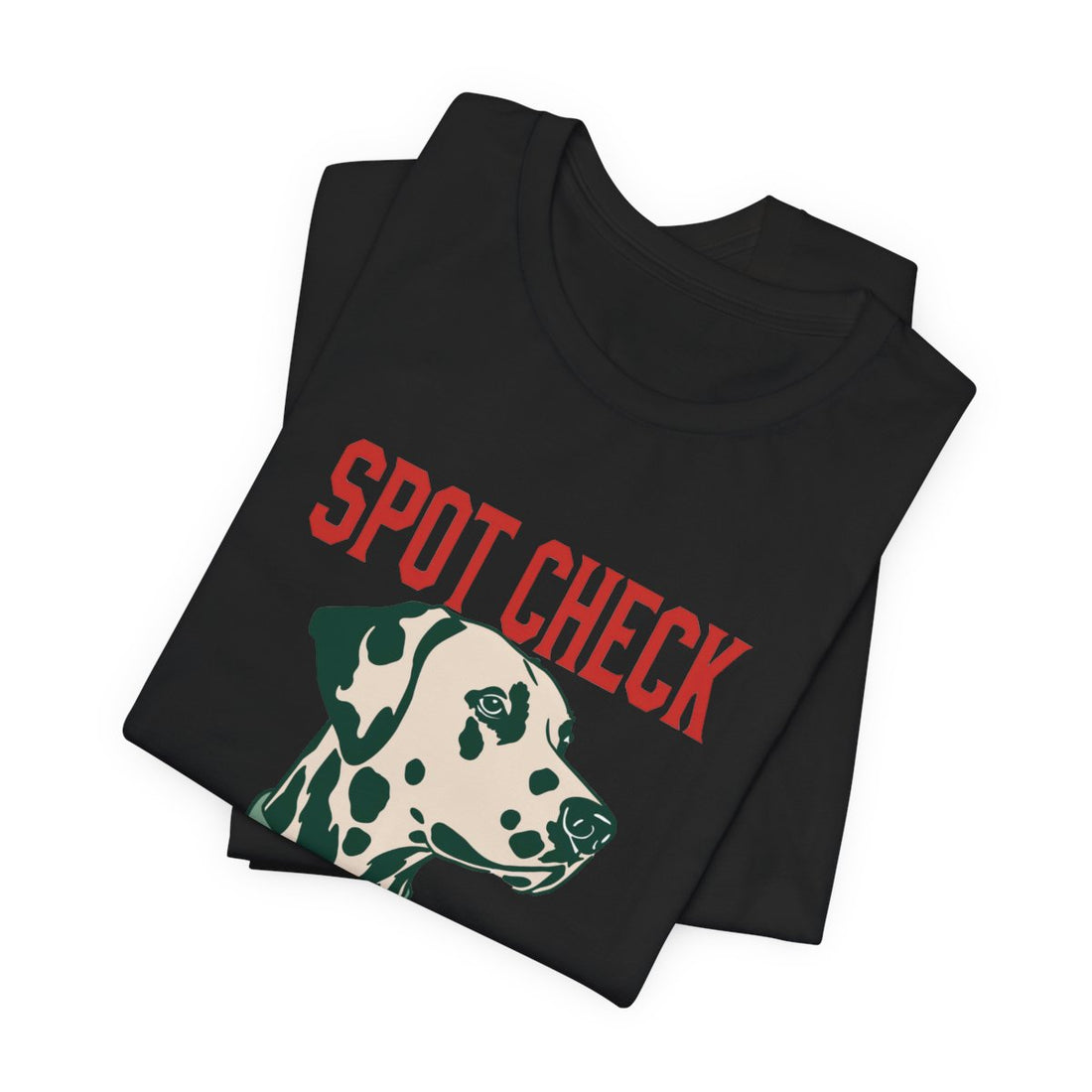 Black — Folded | Dalmatian Spot Check Men's Tee