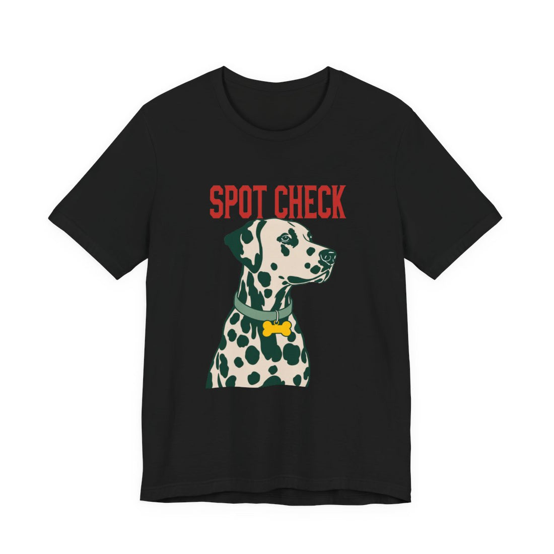 Black — Front | Dalmatian Spot Check Men's Tee