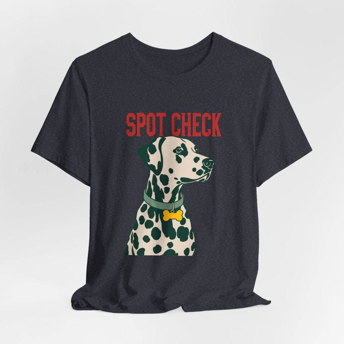 Heather Navy — Hanging | Dalmatian Spot Check Men's Tee