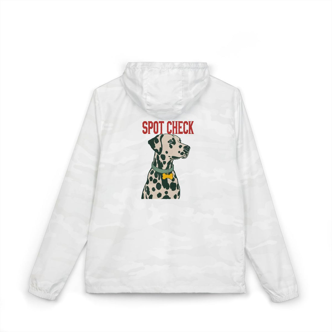 White Camo — Back | Dalmatian Spot Check Windbreaker