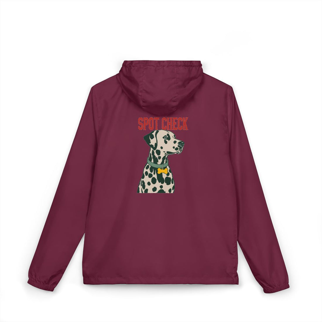 Maroon — Back | Dalmatian Spot Check Windbreaker
