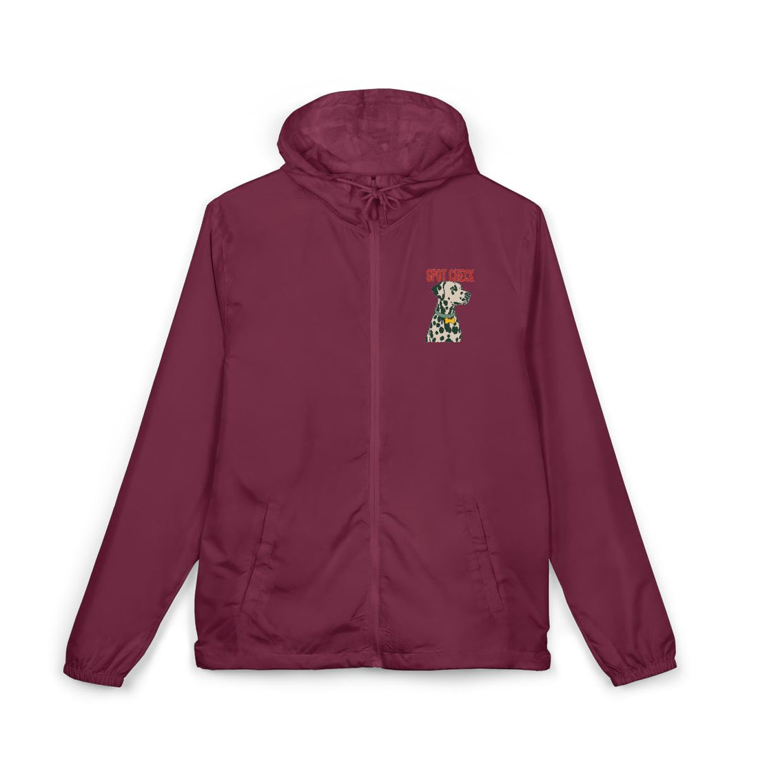 Maroon — Front | Dalmatian Spot Check Windbreaker