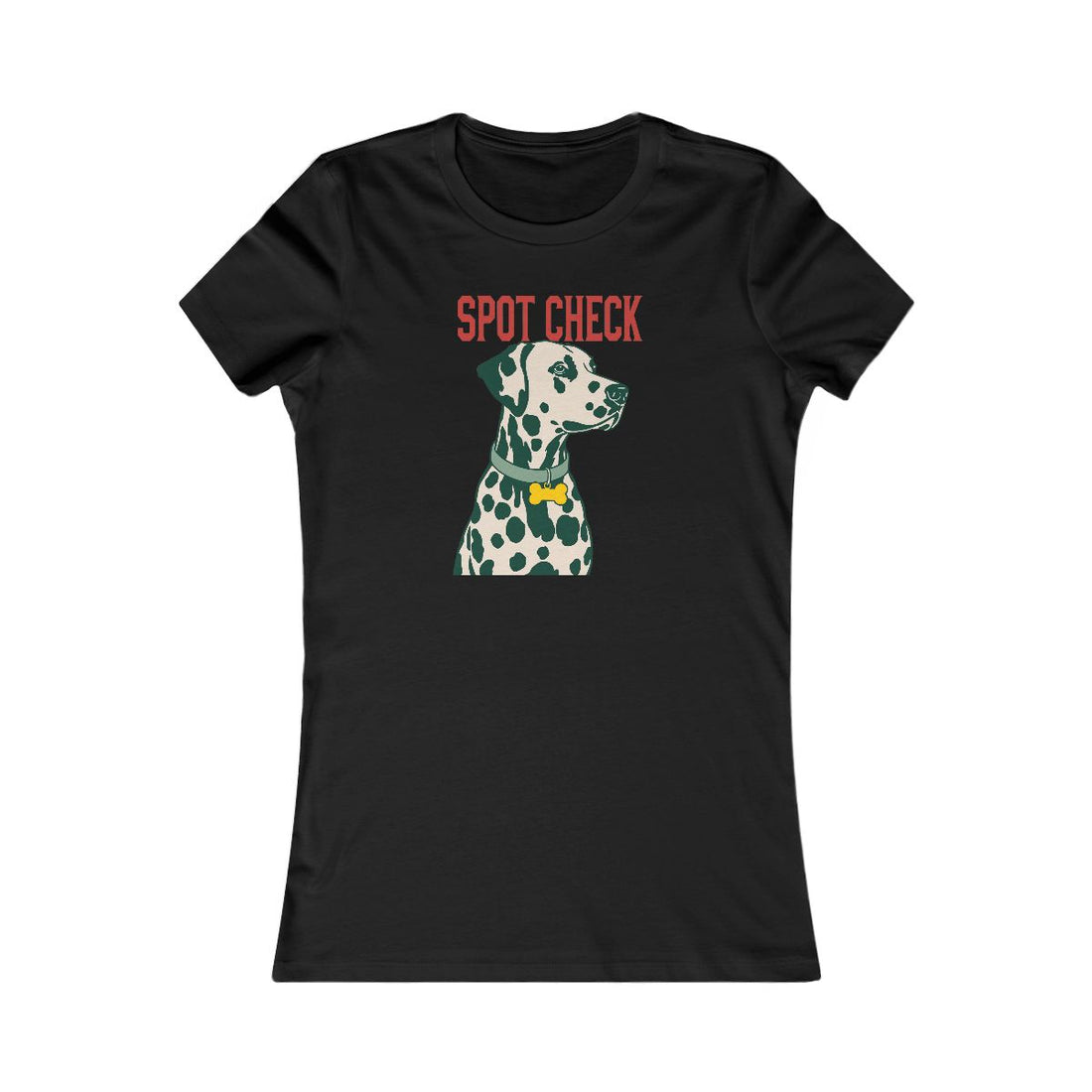 Black — Front | Dalmatian Spot Check Women's Tee
