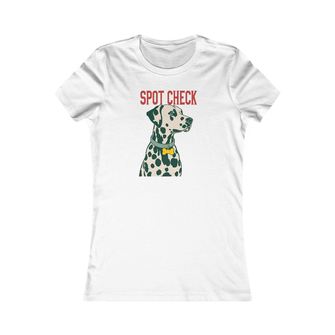 White — Front | Dalmatian Spot Check Women's Tee