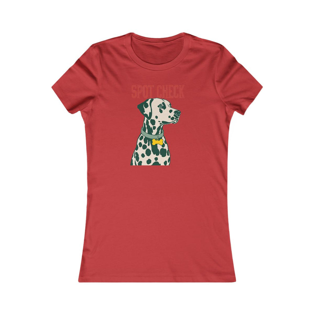 Red — Front | Dalmatian Spot Check Women's Tee