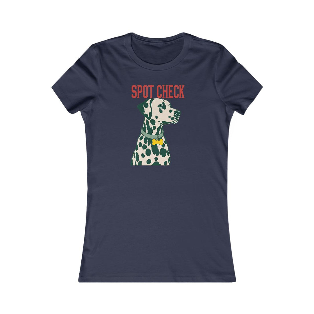 Navy — Front | Dalmatian Spot Check Women's Tee