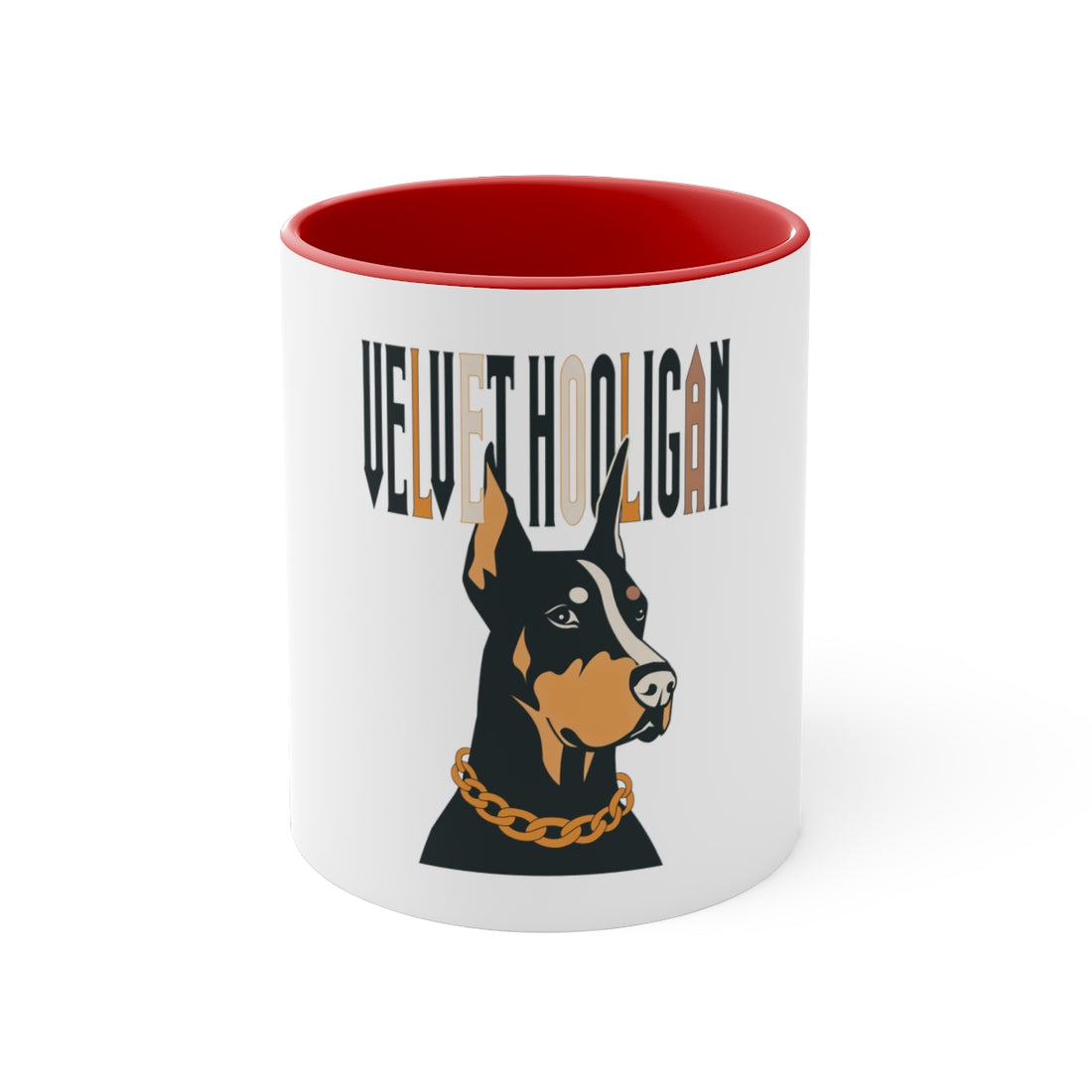 Red — Front | Doberman Velvet Hooligan Accent Mug