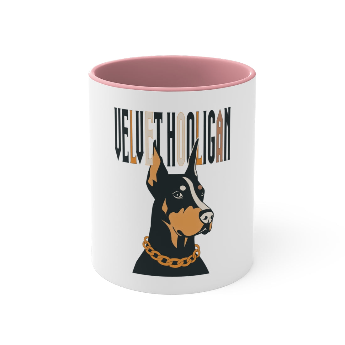 Pink — Front | Doberman Velvet Hooligan Accent Mug