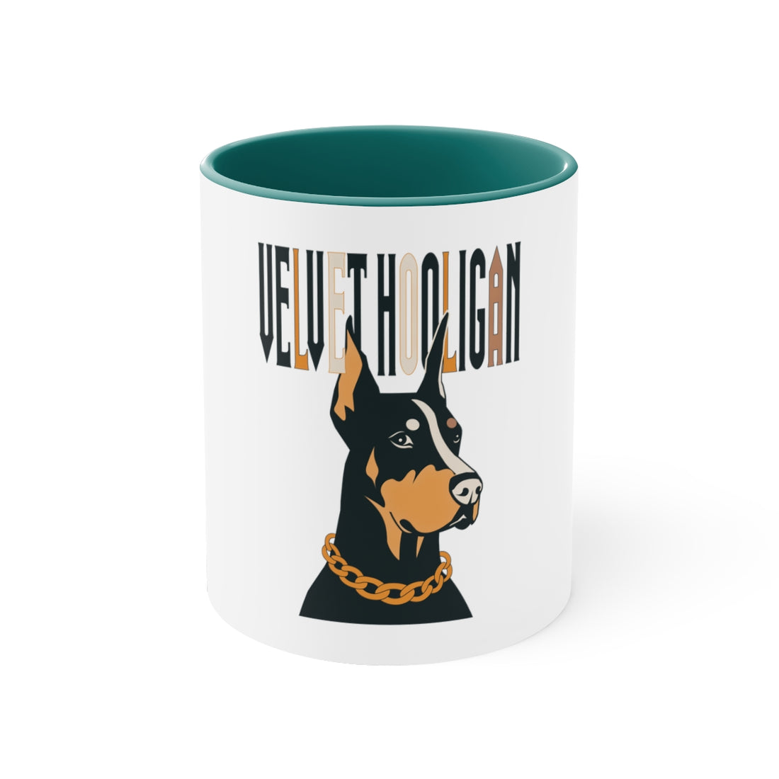 Green — Front | Doberman Velvet Hooligan Accent Mug