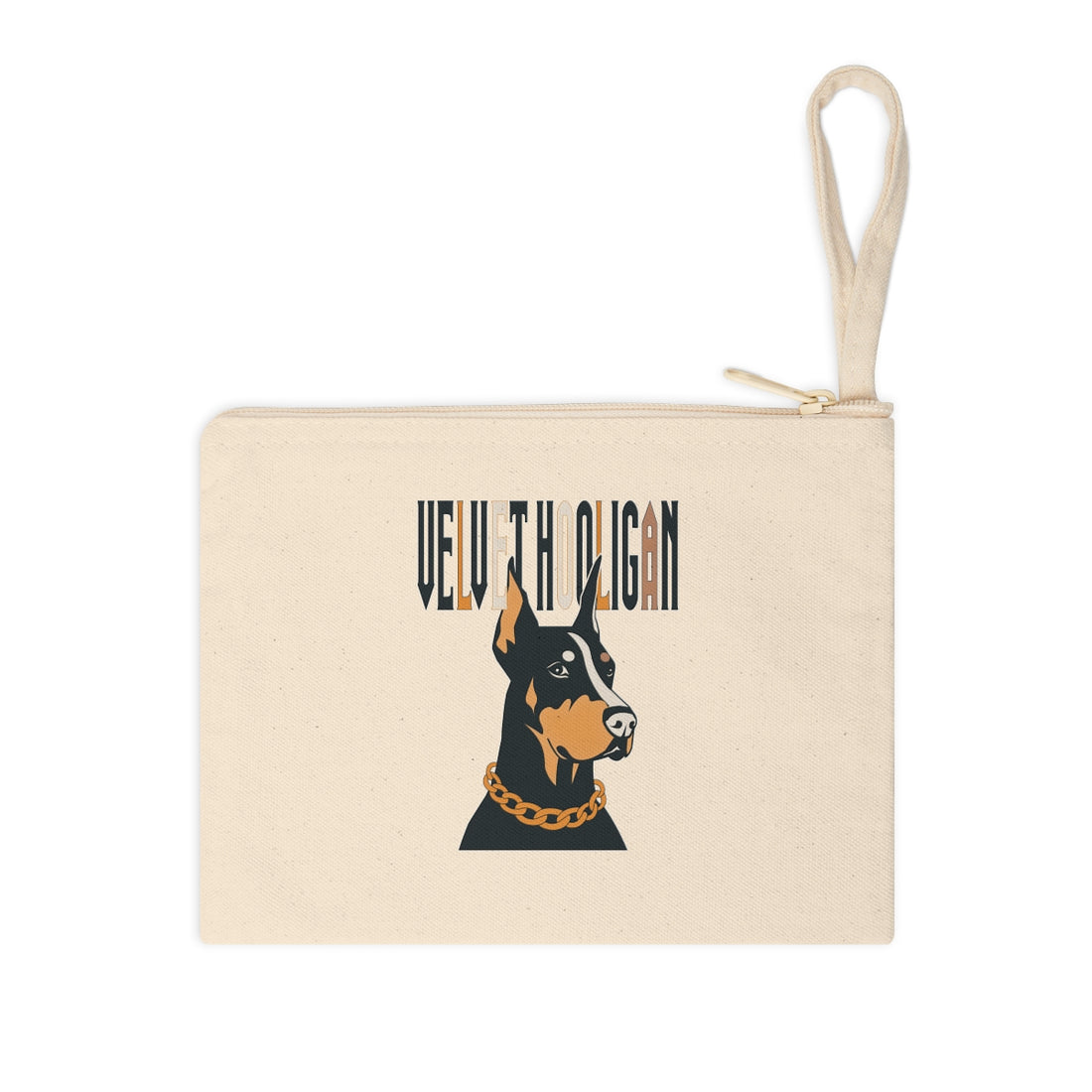 Front | Doberman Velvet Hooligan Accessory Pouch