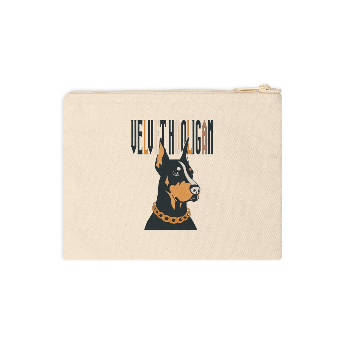 Front | Doberman Velvet Hooligan Accessory Pouch