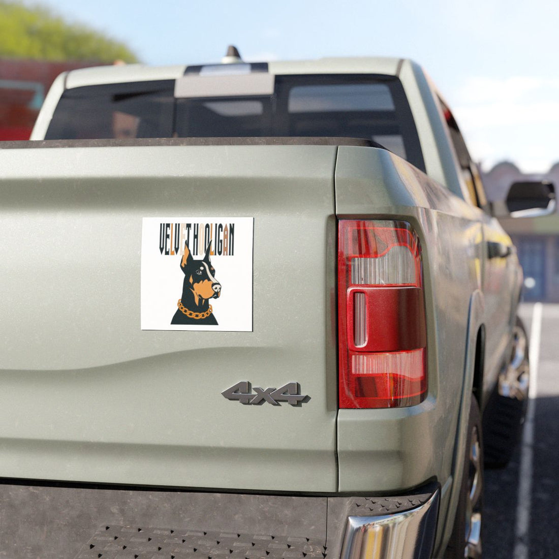 5'' × 5'' — Lifestyle | Doberman Velvet Hooligan Car Magnet