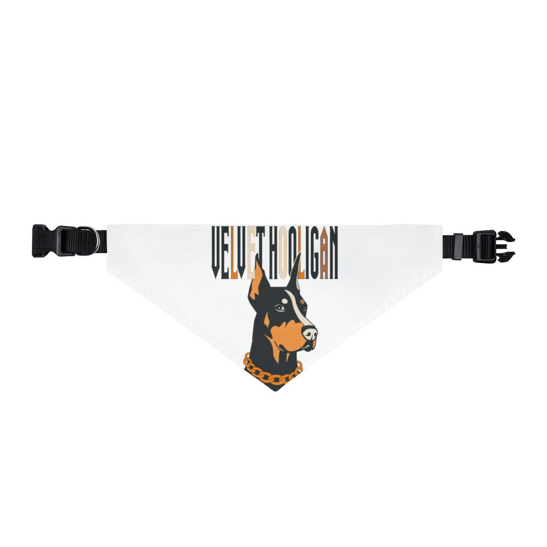 XL — Front | Doberman Velvet Hooligan Clip-On Bandana