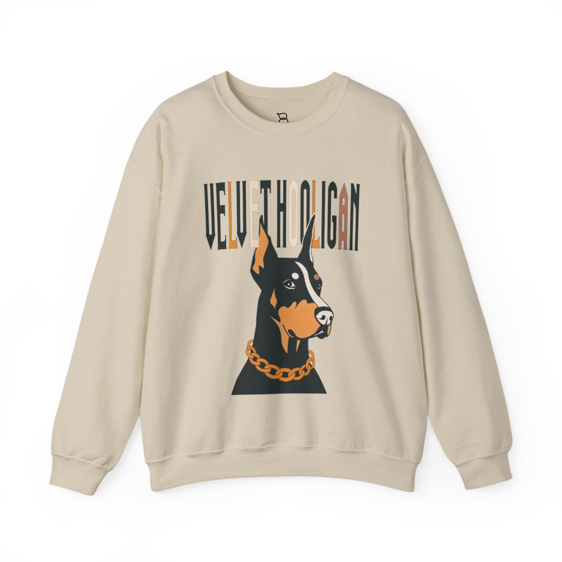 Sand — Front | Doberman Velvet Hooligan Crewneck