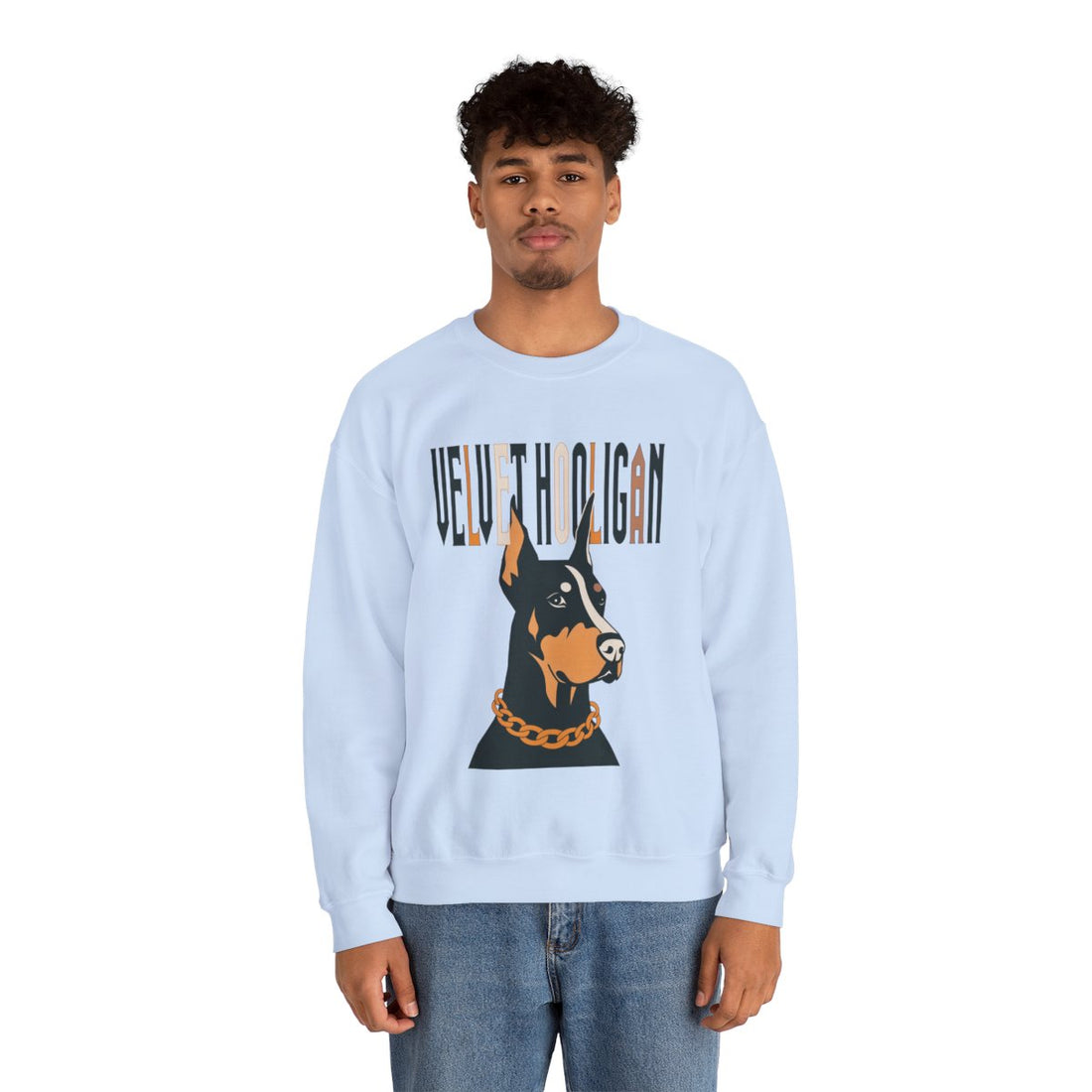 Light Blue — Lifestyle | Doberman Velvet Hooligan Crewneck