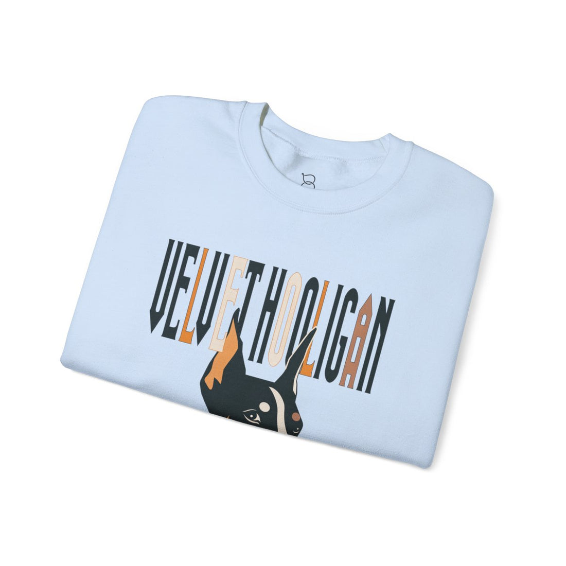 Light Blue — Folded | Doberman Velvet Hooligan Crewneck
