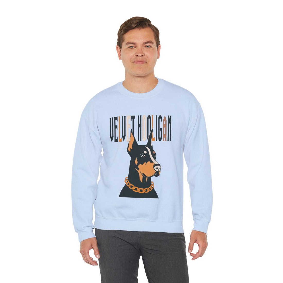 Light Blue — Lifestyle | Doberman Velvet Hooligan Crewneck