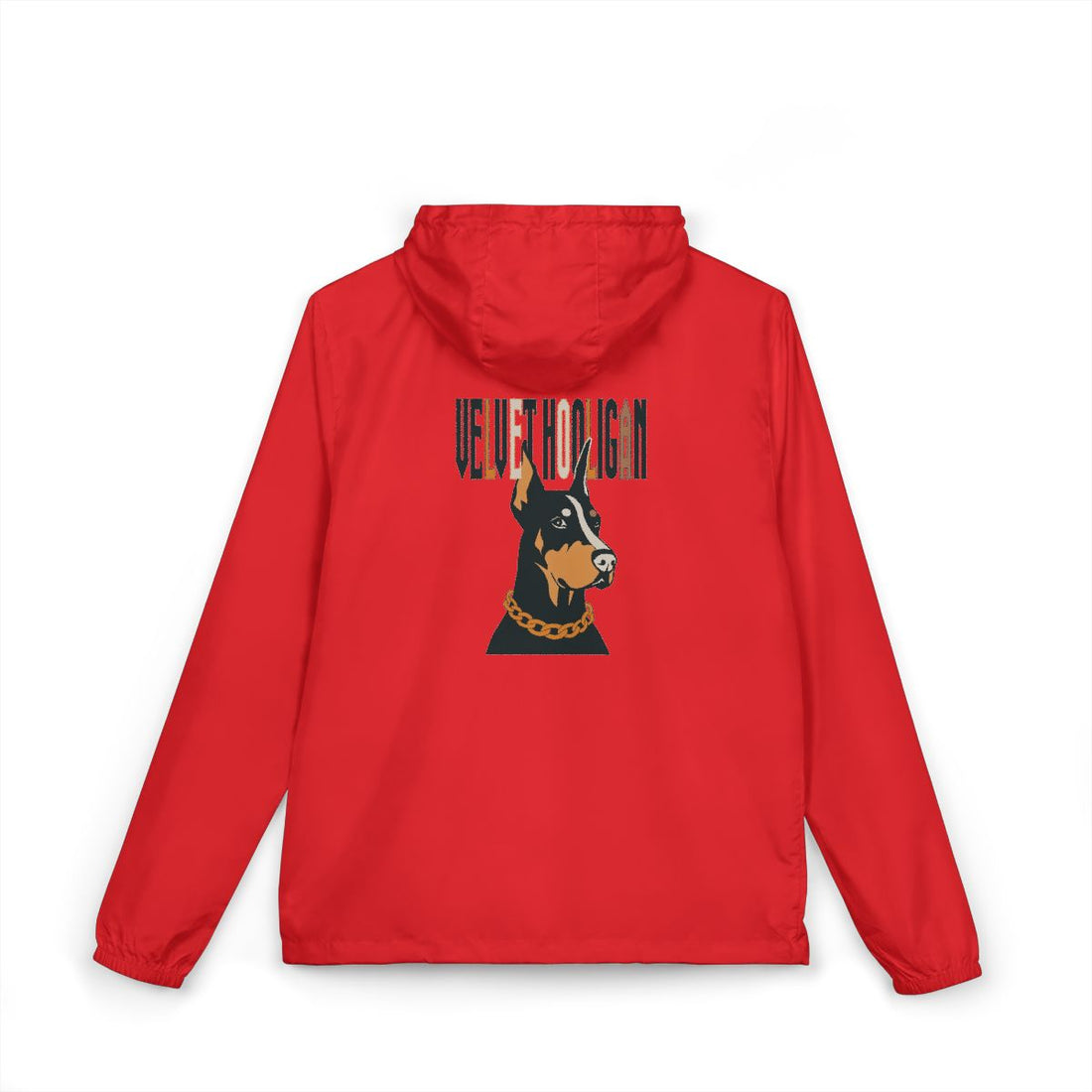 Red — Back | Doberman Velvet Hooligan Full-Zip Windbreaker