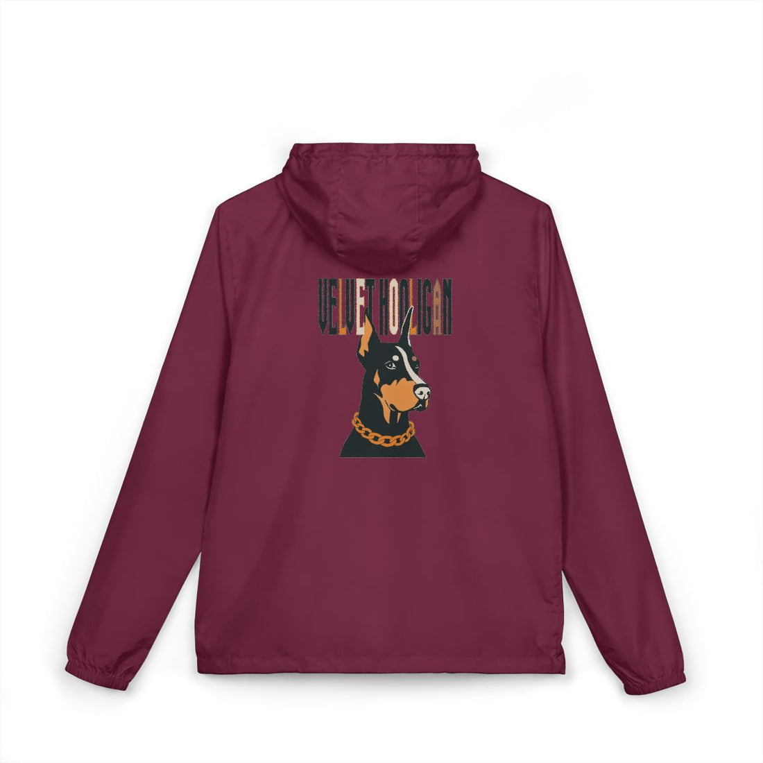 Maroon — Back | Doberman Velvet Hooligan Full-Zip Windbreaker