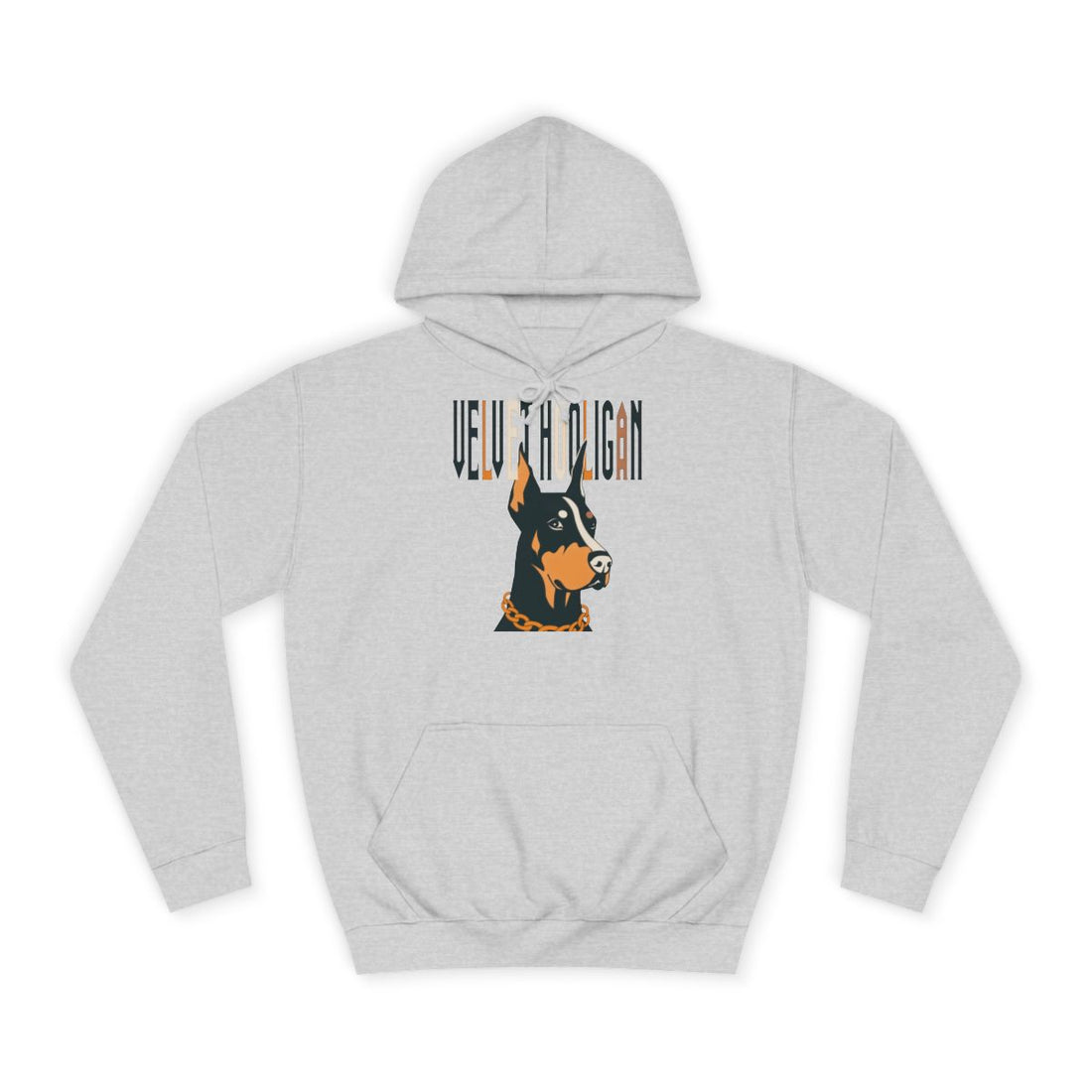 Heather Grey — Front | Doberman "Velvet Hooligan" Heavyweight Hoodie