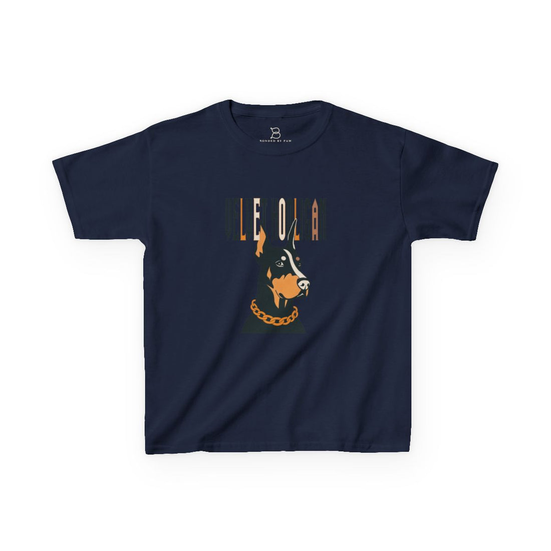 Navy — Front | Doberman "Velvet Hooligan" Kids Tee