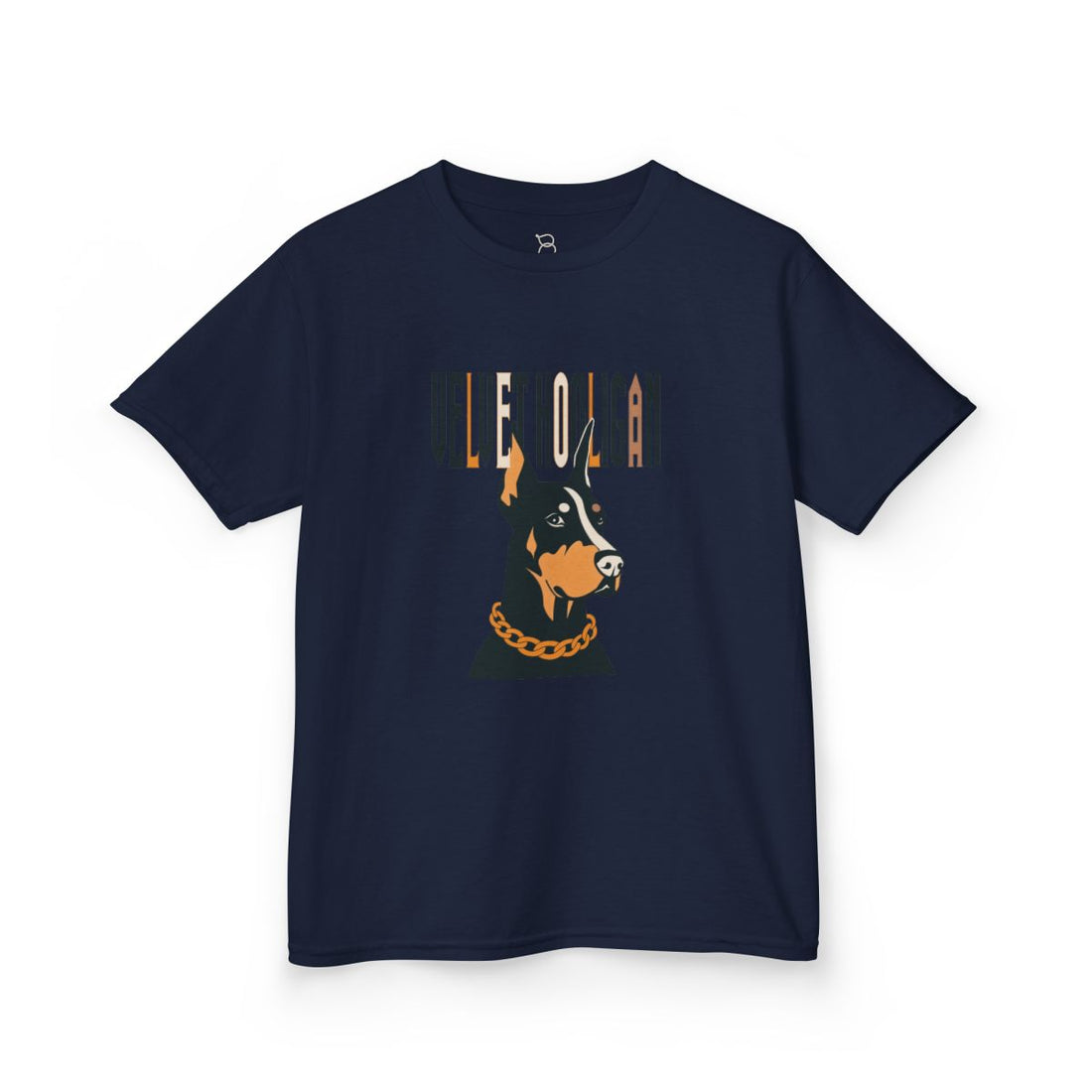 Navy — Front | Doberman "Velvet Hooligan" Kids Tee