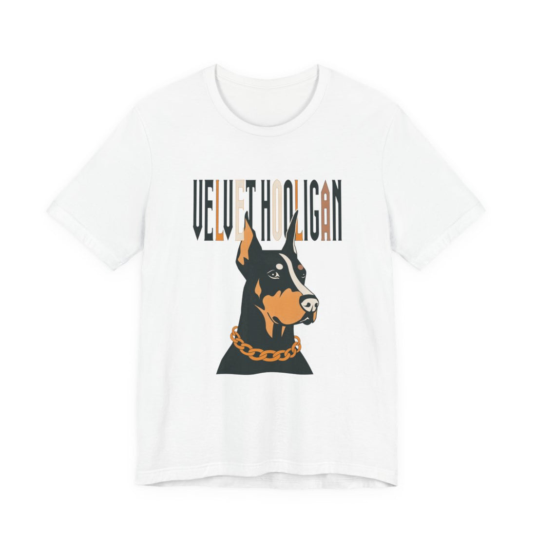 White — Front | Doberman "Velvet Hooligan" Men's Tee