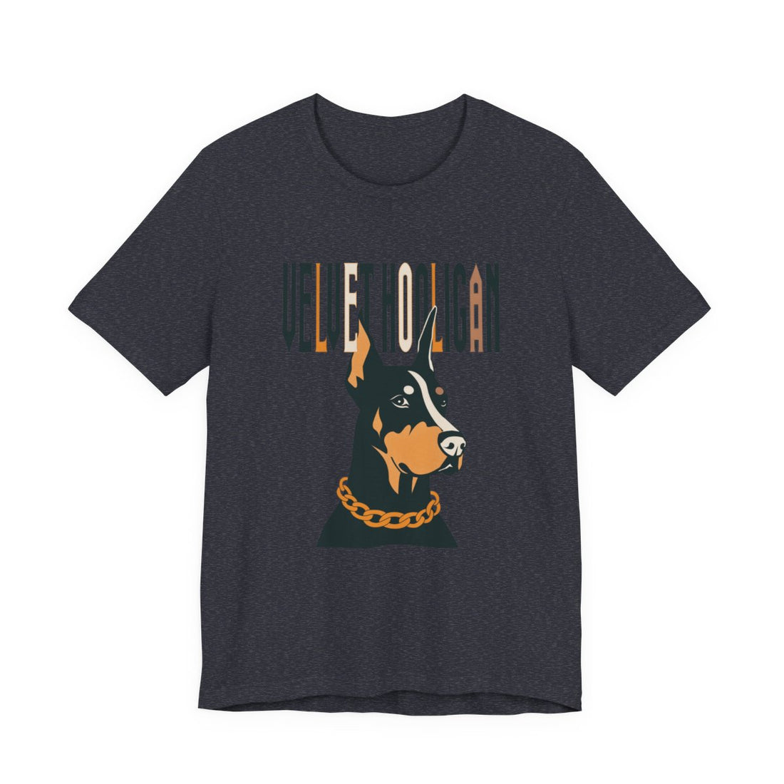 Heather Navy — Front | Doberman "Velvet Hooligan" Men's Tee