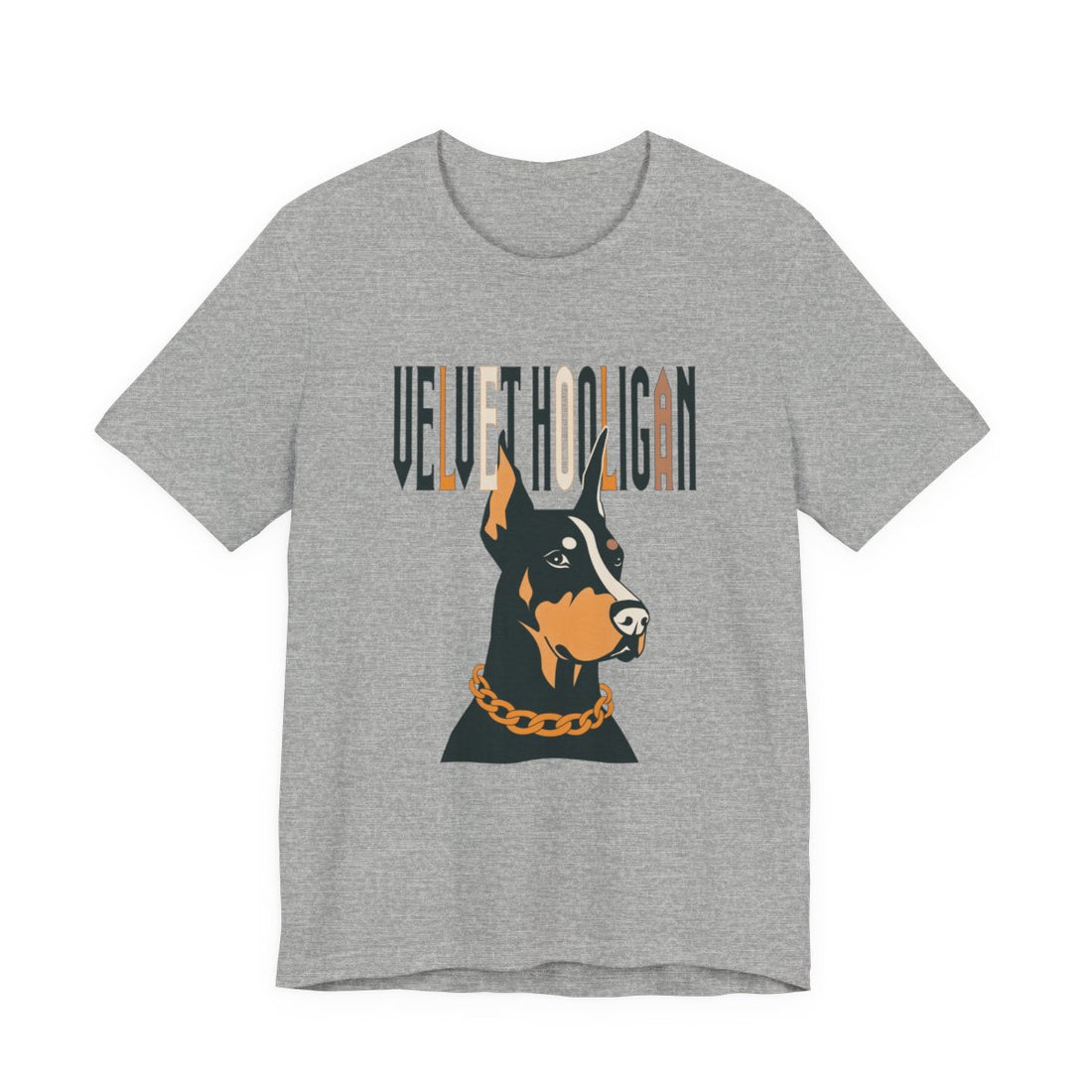 Athletic Heather — Front | Doberman "Velvet Hooligan" Men's Tee