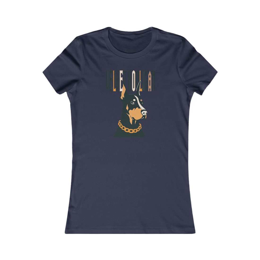 Navy — Front | Doberman Velvet Hooligan Women's Tee