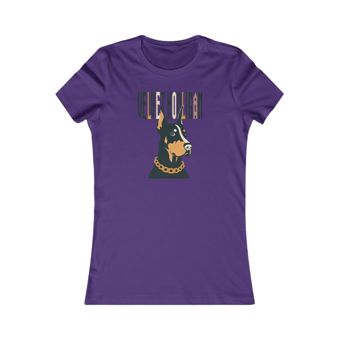 Team Purple — Front | Doberman Velvet Hooligan Women's Tee