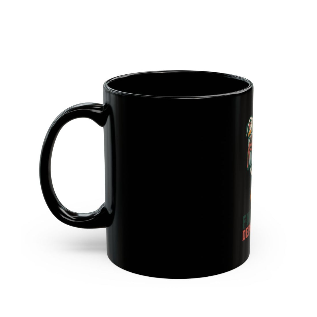 11oz — Left side | English Bulldog Furniture Department Black Mug