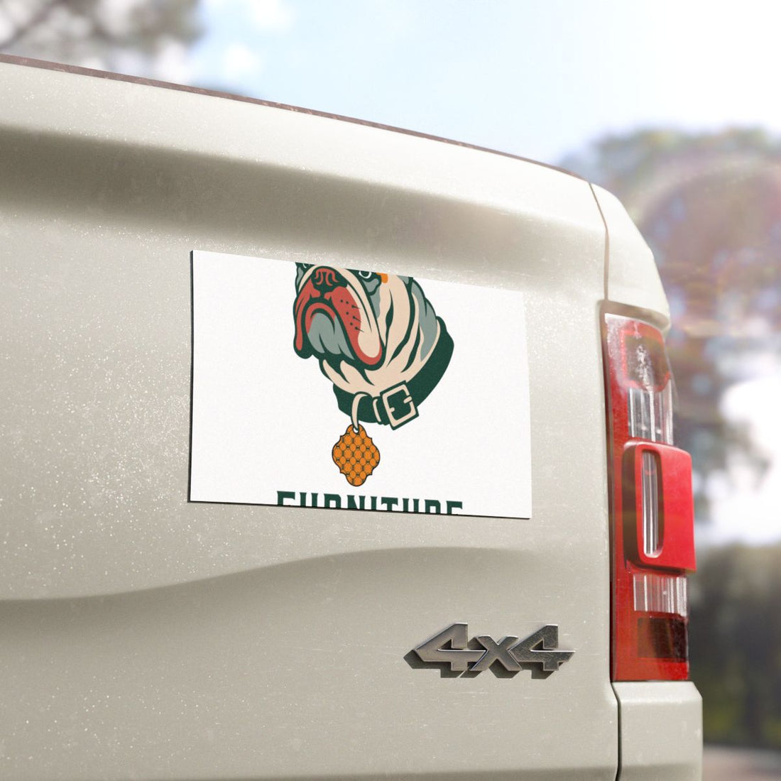 7.5'' × 4.5'' — Detail | English Bulldog Furniture Department Car Magnet