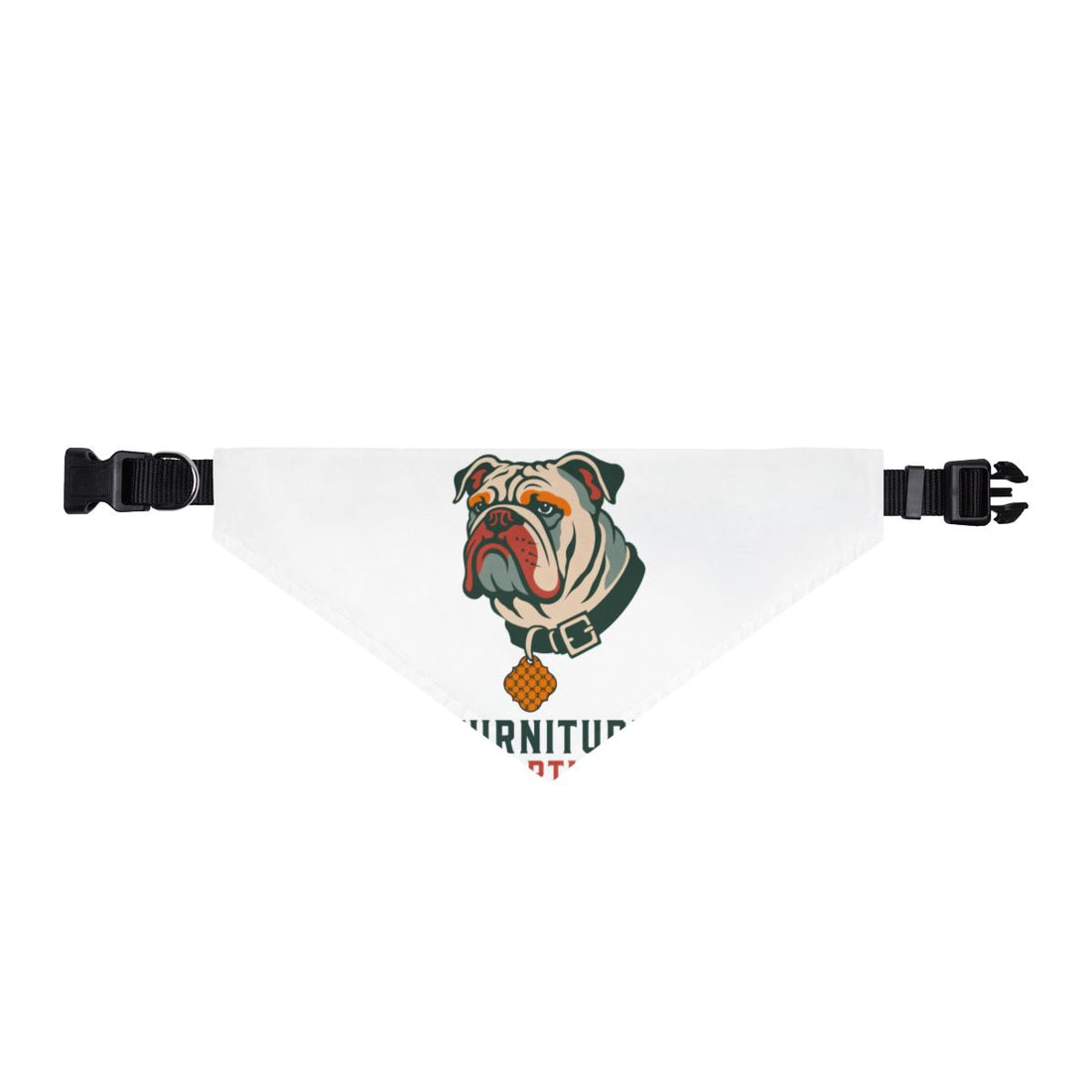 XL — Front | English Bulldog Furniture Department Clip-On Bandana