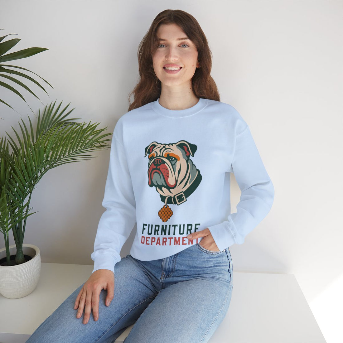Light Blue — Lifestyle | English Bulldog "Furniture Department" Crewneck