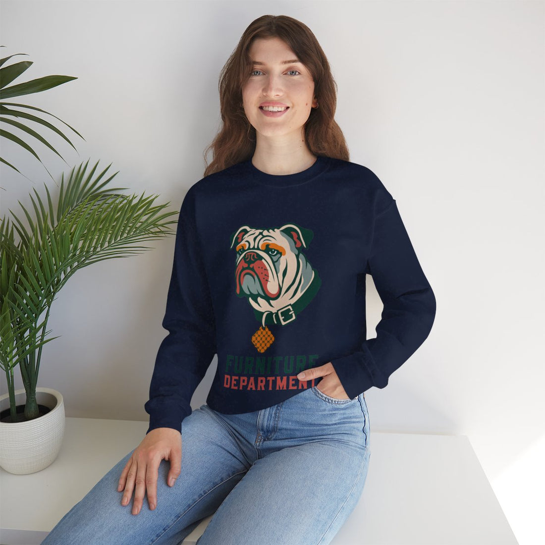 Navy — Lifestyle | English Bulldog "Furniture Department" Crewneck