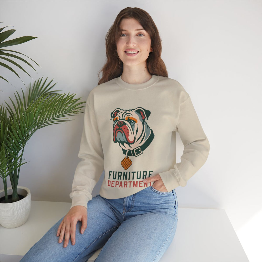 Sand — Lifestyle | English Bulldog "Furniture Department" Crewneck