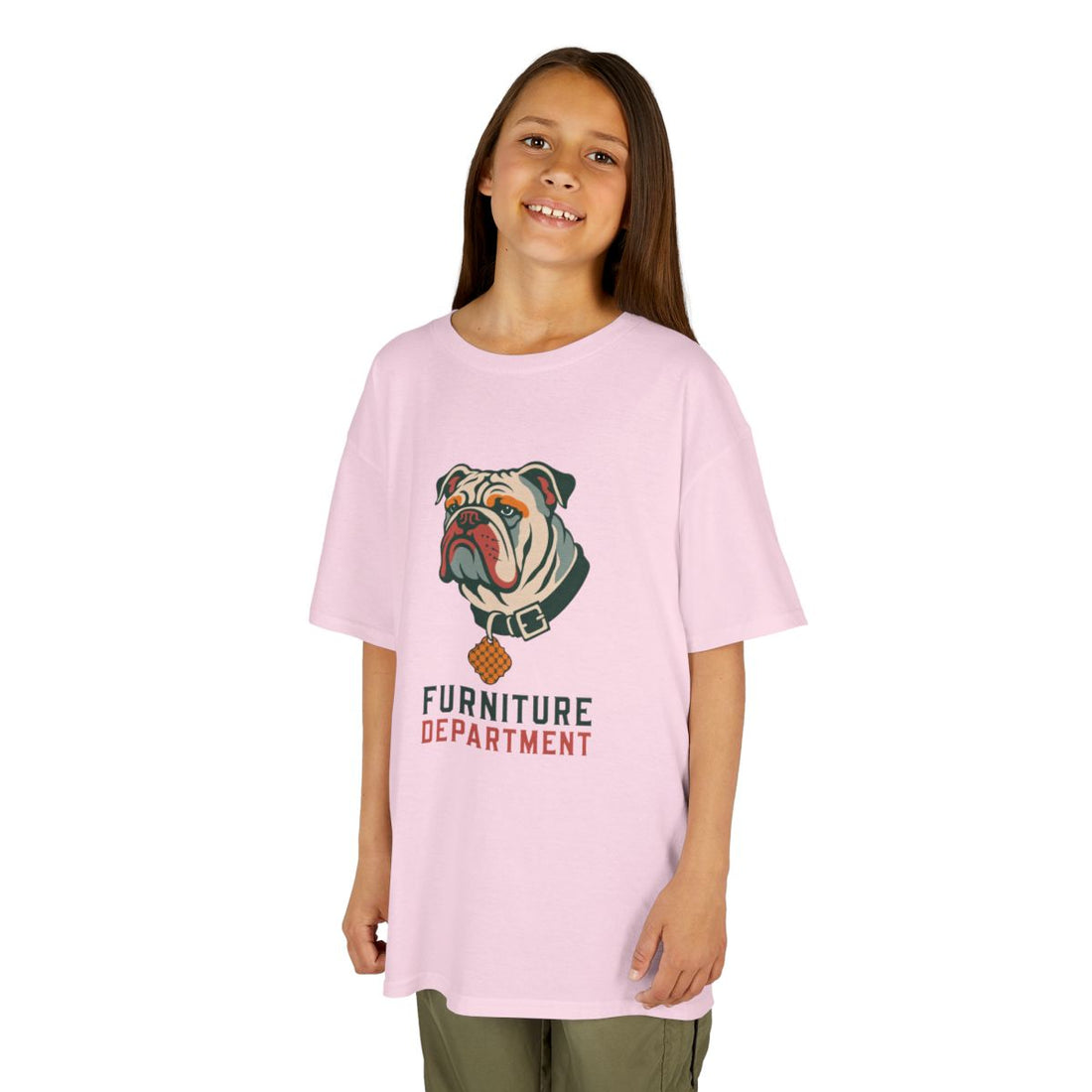 Light Pink — Lifestyle | English Bulldog "Furniture Department" Kids Tee