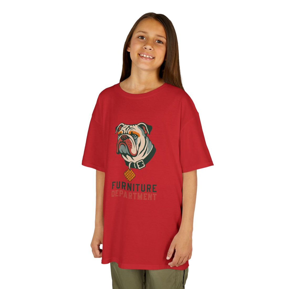 Red — Lifestyle | English Bulldog "Furniture Department" Kids Tee