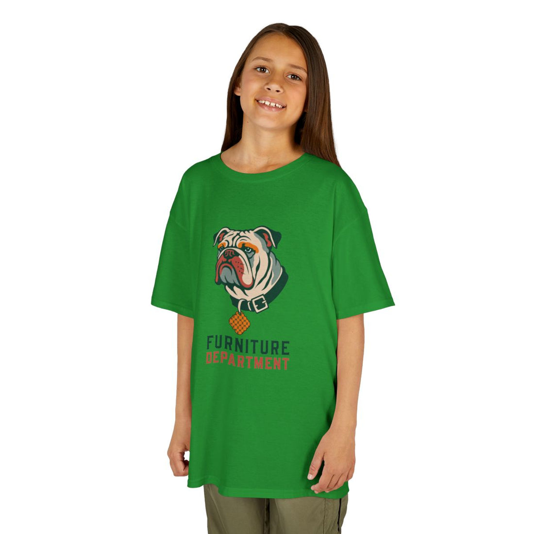 Irish Green — Lifestyle | English Bulldog "Furniture Department" Kids Tee