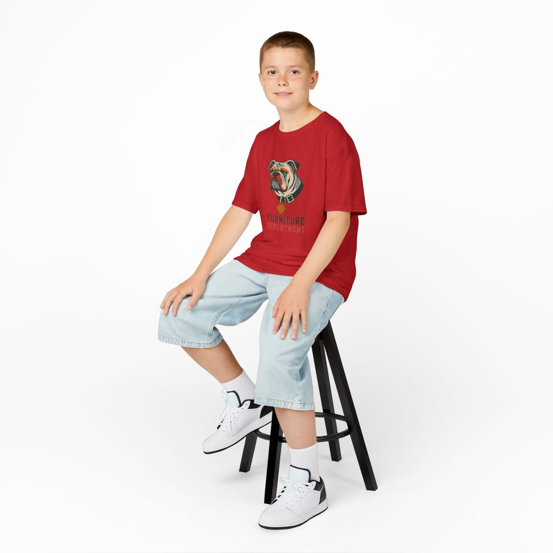 Red — Lifestyle | English Bulldog "Furniture Department" Kids Tee