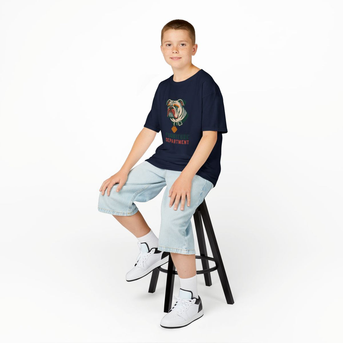 Navy — Lifestyle | English Bulldog "Furniture Department" Kids Tee