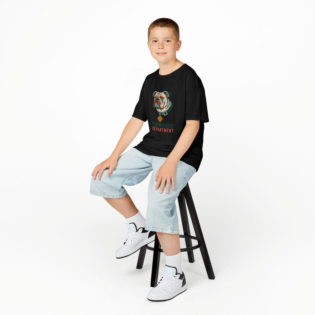 Black — Lifestyle | English Bulldog "Furniture Department" Kids Tee