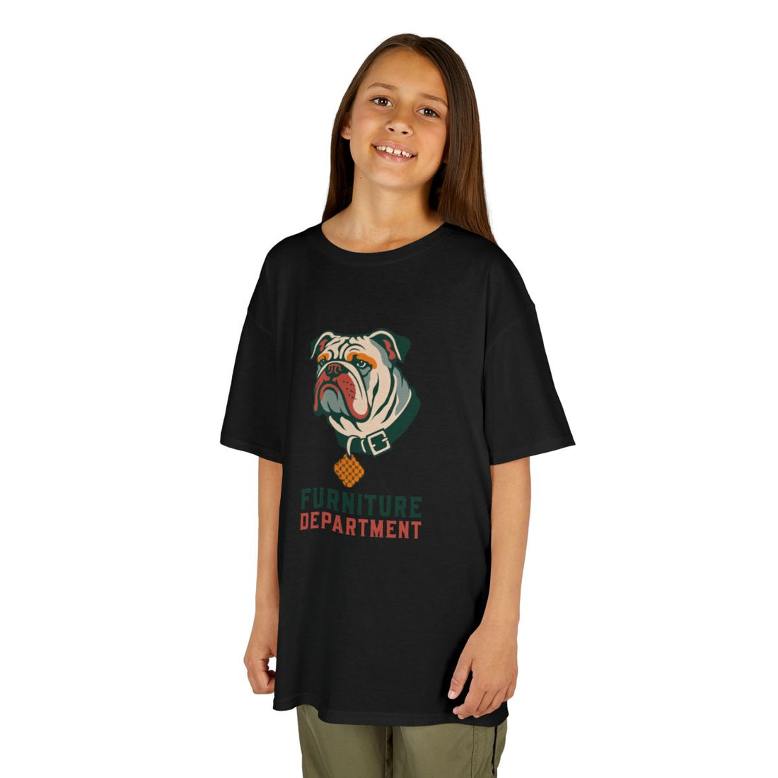 Black — Lifestyle | English Bulldog "Furniture Department" Kids Tee