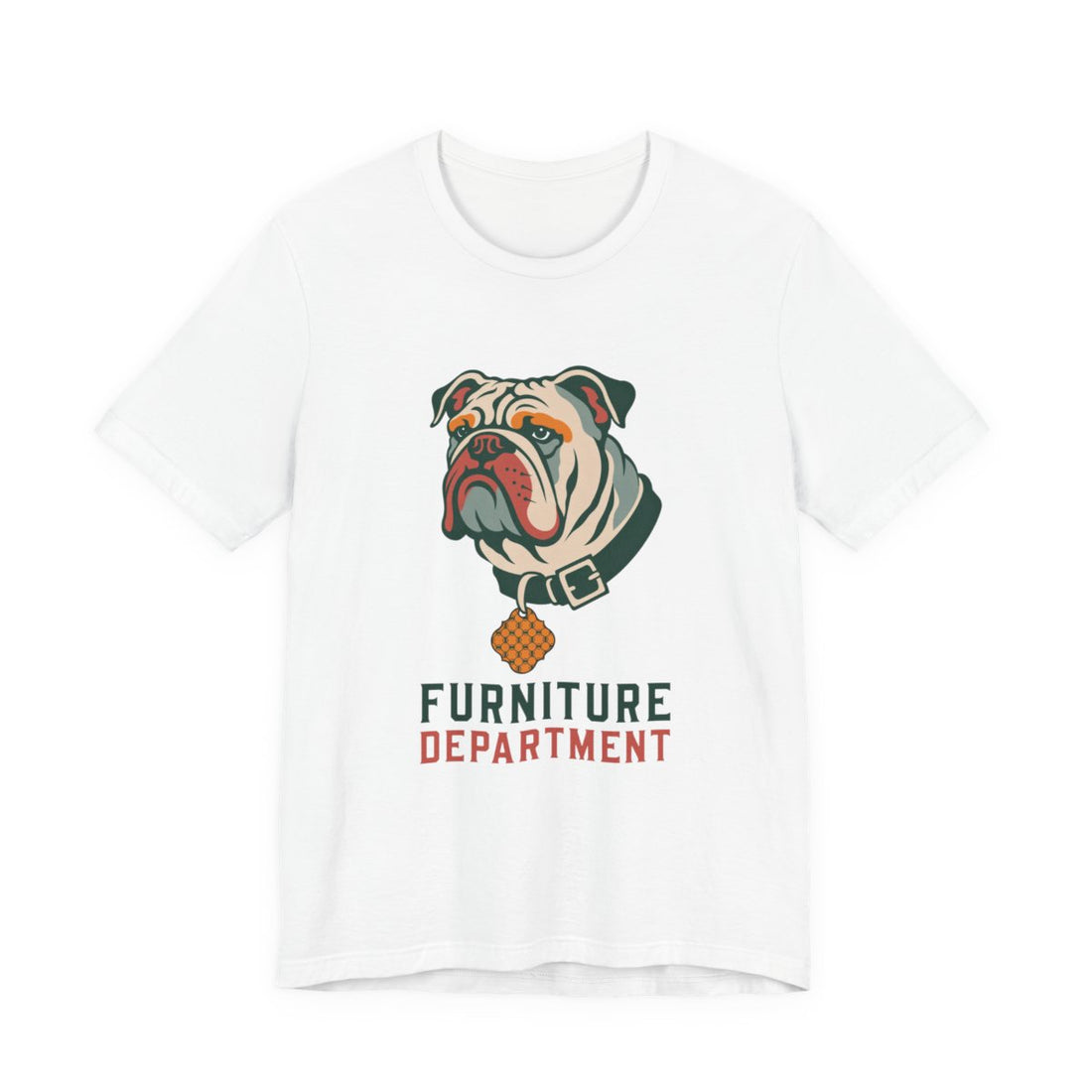 White — Front | English Bulldog "Furniture Department" Men's Tee
