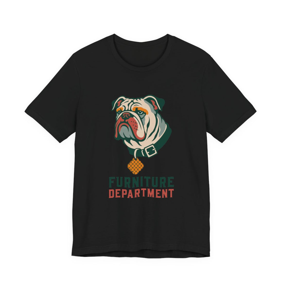 Black — Front | English Bulldog "Furniture Department" Men's Tee