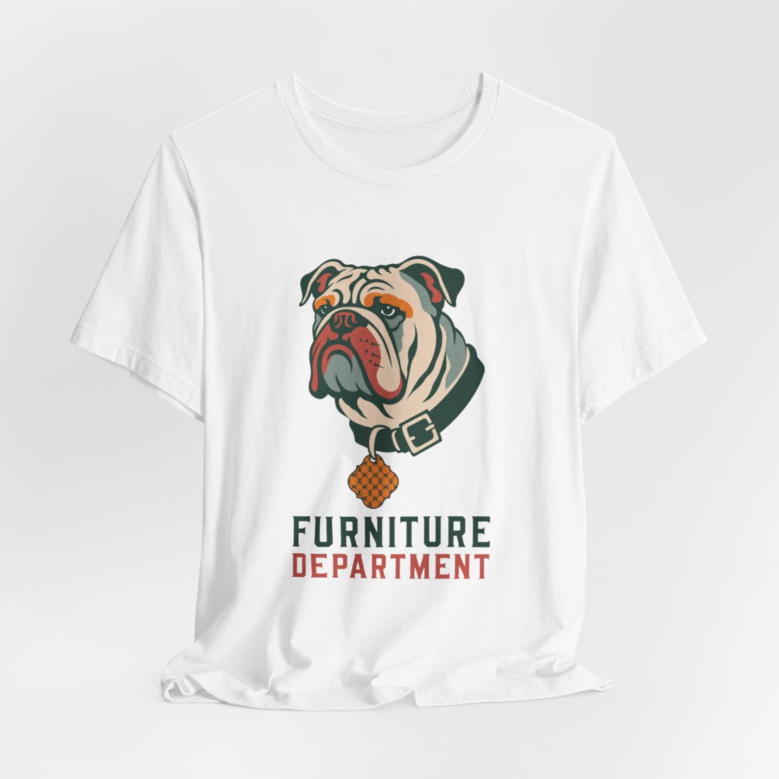 White — Hanging | English Bulldog "Furniture Department" Men's Tee